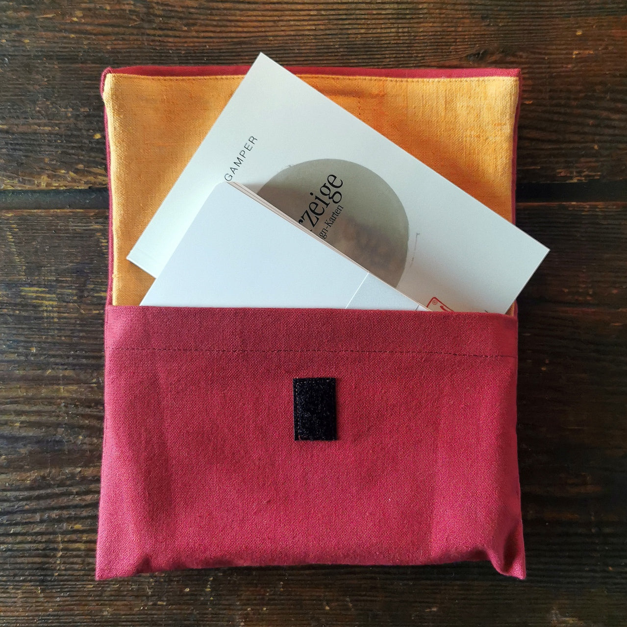 "Fingerzeige" SignKarten-Set "Weinrot/Orange" - Bauernleinen