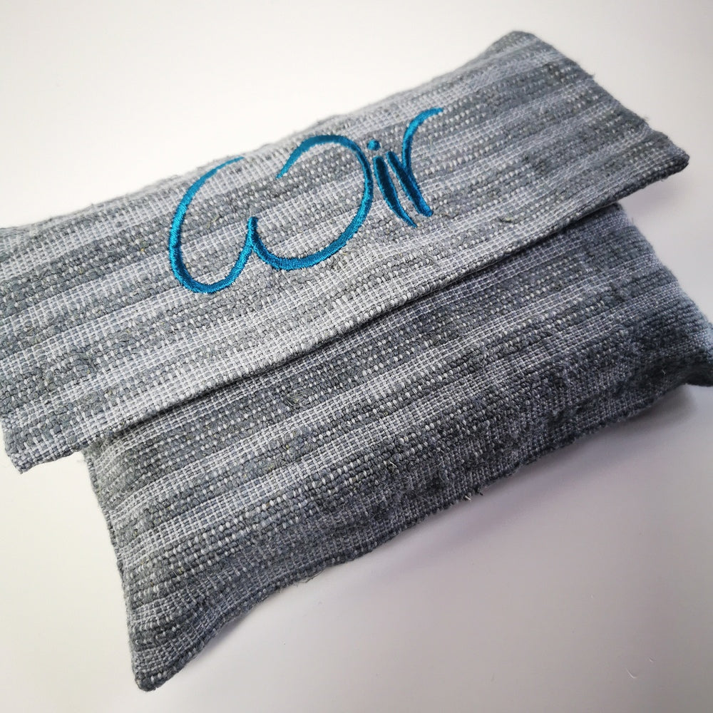 WIR-Karten-Set + WIR-Bauernleinentasche - Grau/gestreift