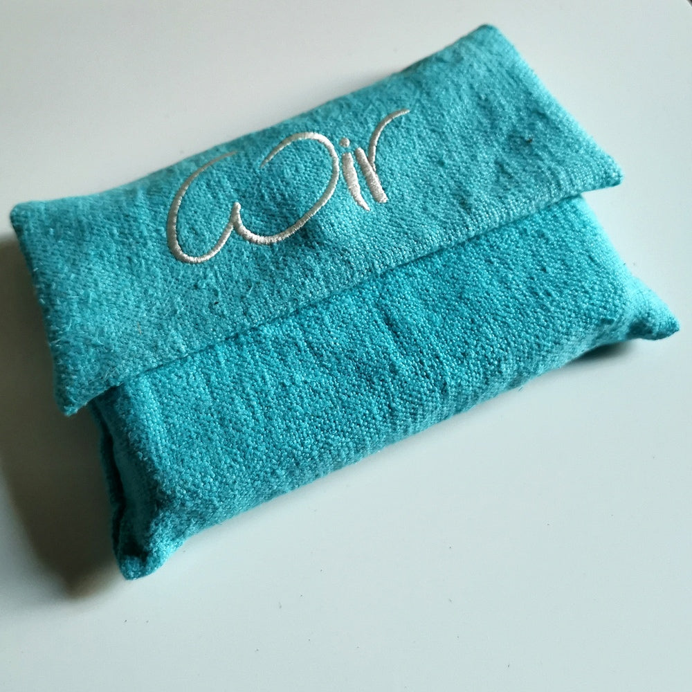 WIR-Karten-Set in WIR-Bauernleinentasche - Türkis