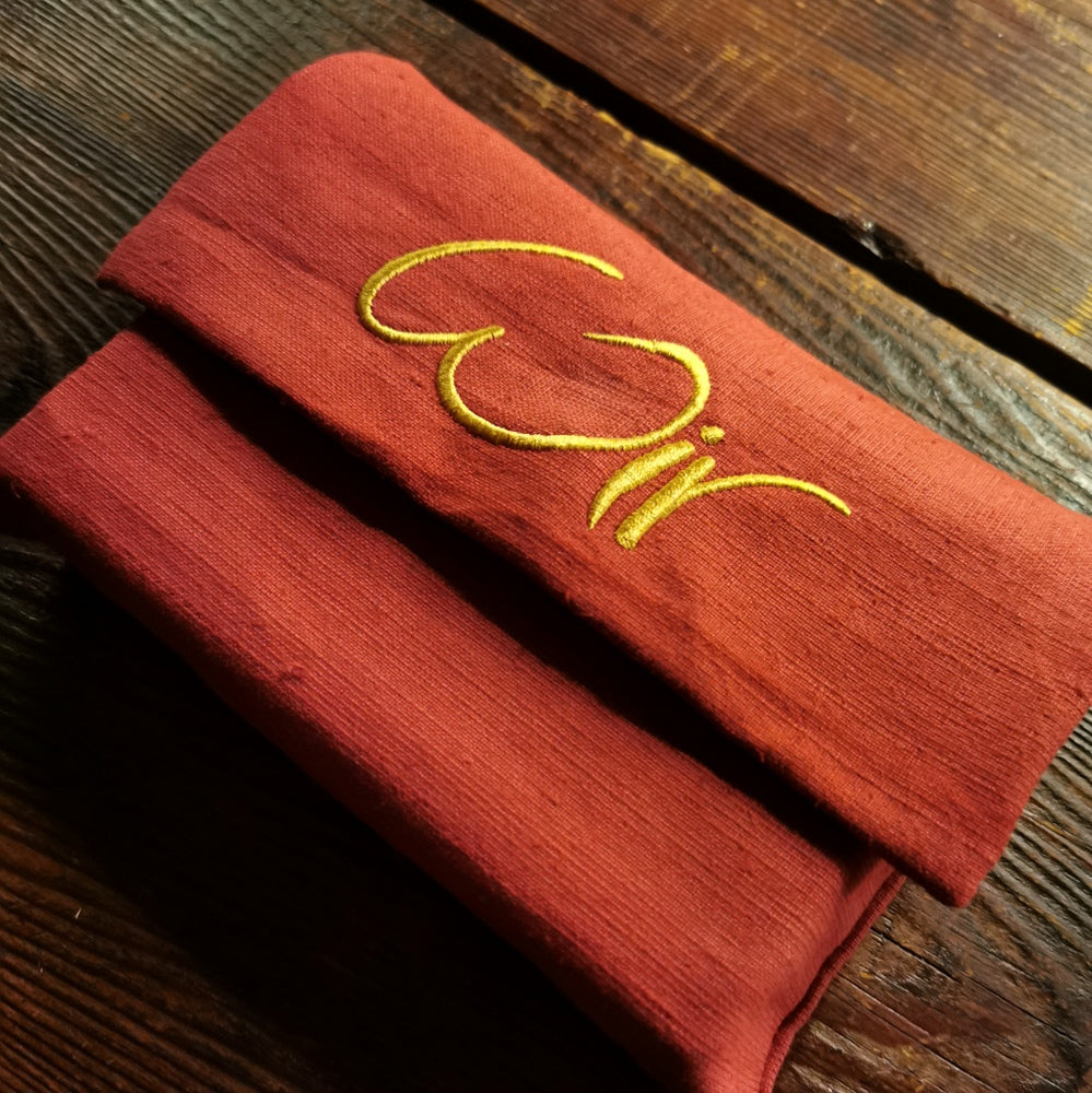 WIR-Karten-Set + WIR-Bauernleinentasche - Marsalarot