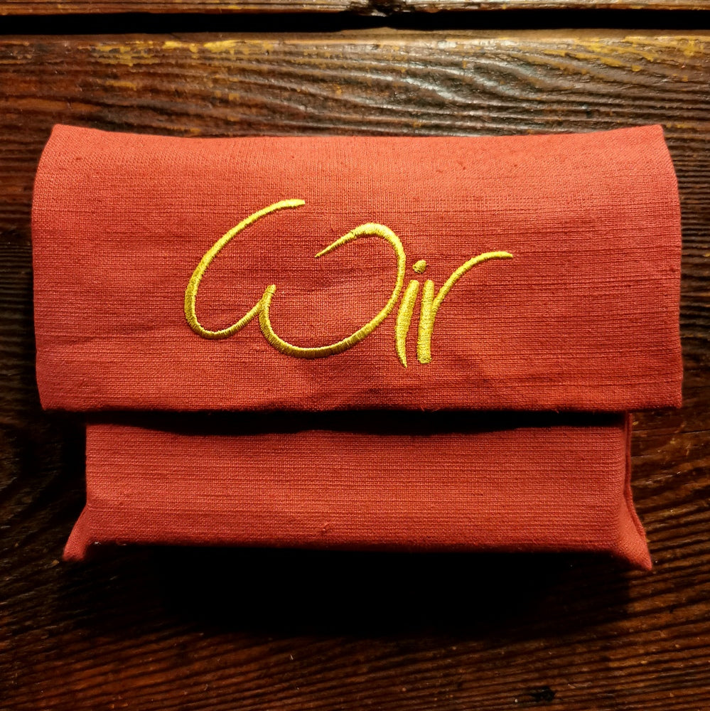 WIR-Karten-Set + WIR-Bauernleinentasche - Marsalarot