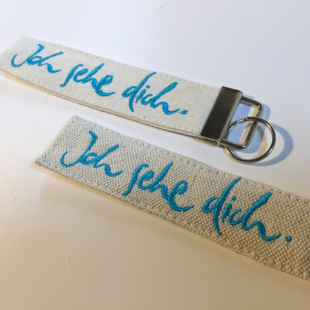 Schlüsselanhänger "Ich sehe dich" Bauernleinen