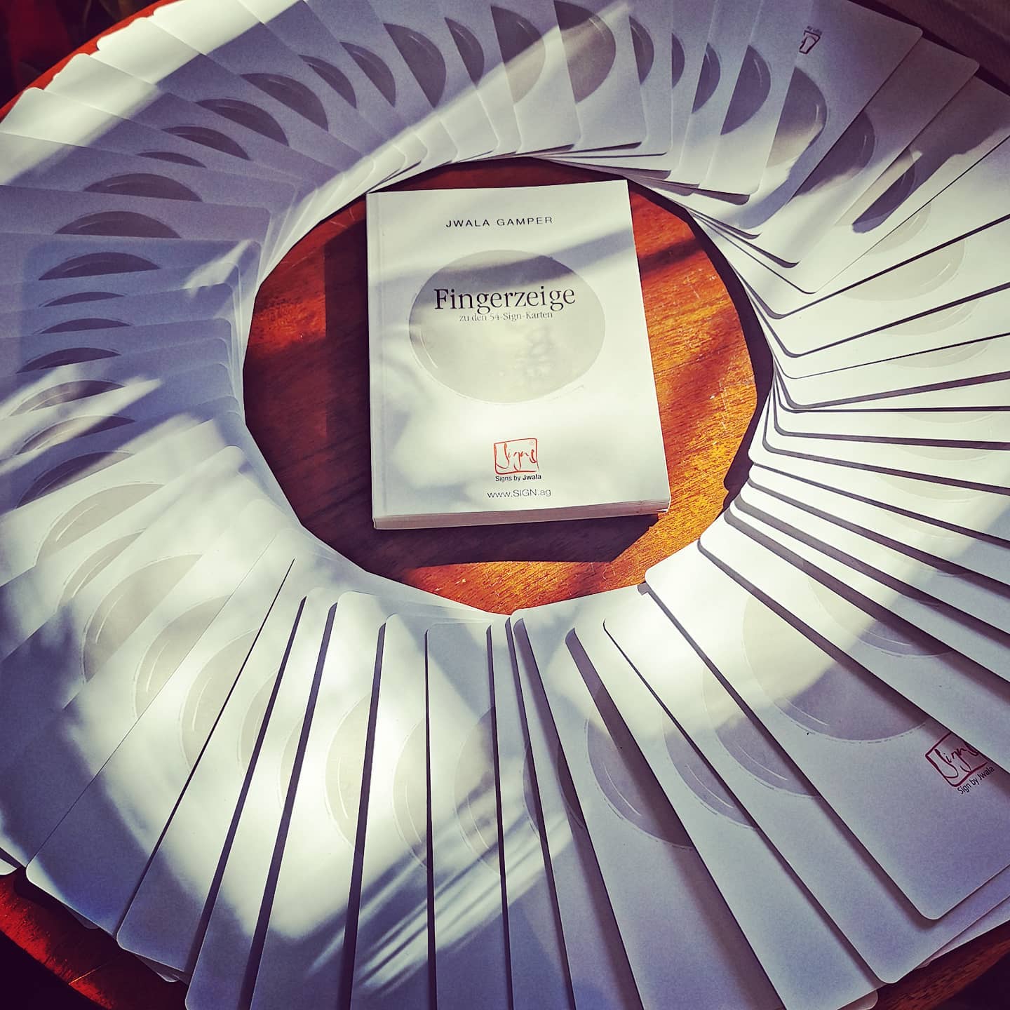 "Fingerzeige" SignKarten-Set "Rot/Grau" - Bauernleinen