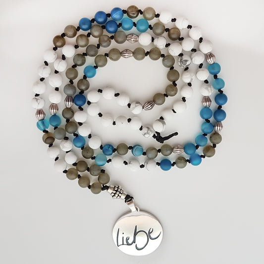 Liebe-Mala (Achat Blau, Labradorit, Howlith)