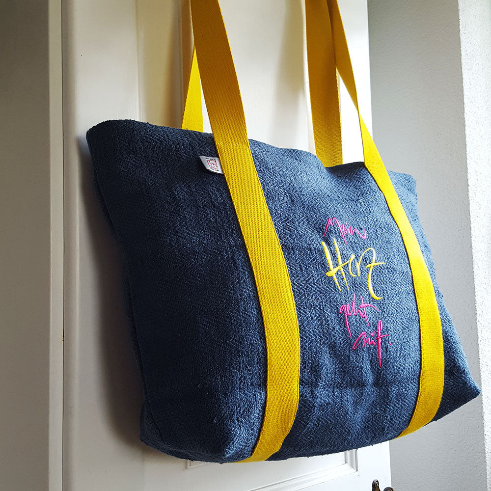 Shopper "Mein Herz geht auf" Bauernleinen