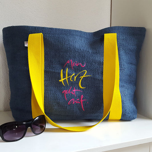 Shopper "Mein Herz geht auf" Bauernleinen