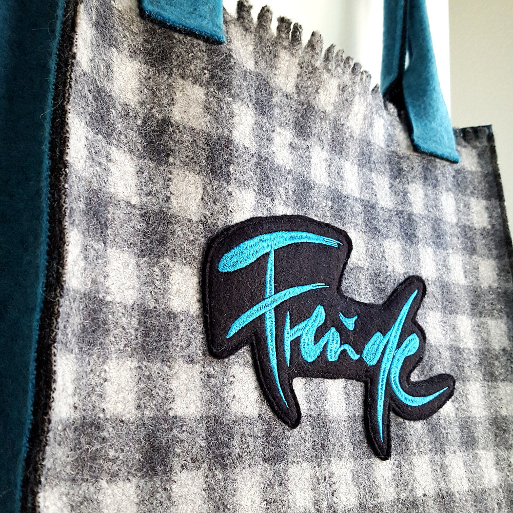 Shopper "Freude" Karo Türkis