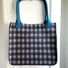 Shopper "Freude" Karo Türkis