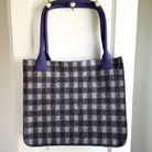 Shopper "Freude" Karo Lila -Seitenteil Karo