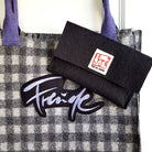 Shopper "Freude" Karo Lila -Seitenteil Karo