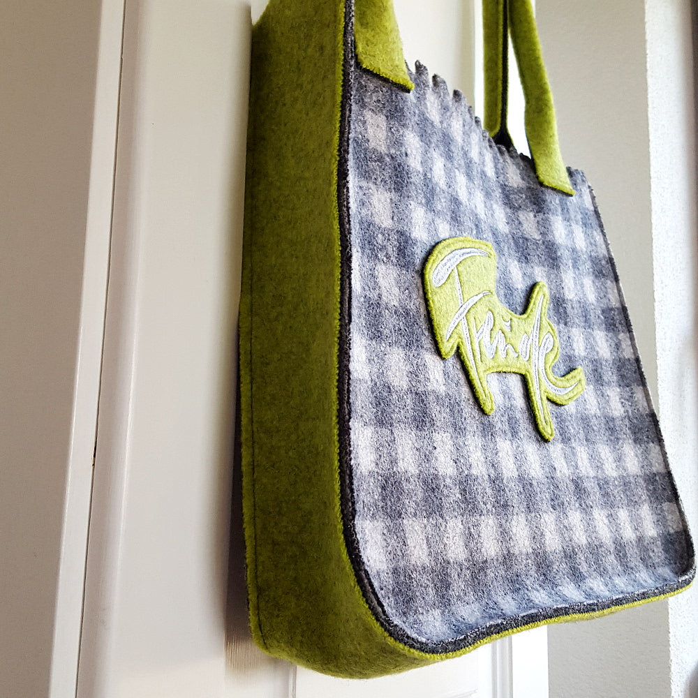 Shopper "Freude" Karo Grün