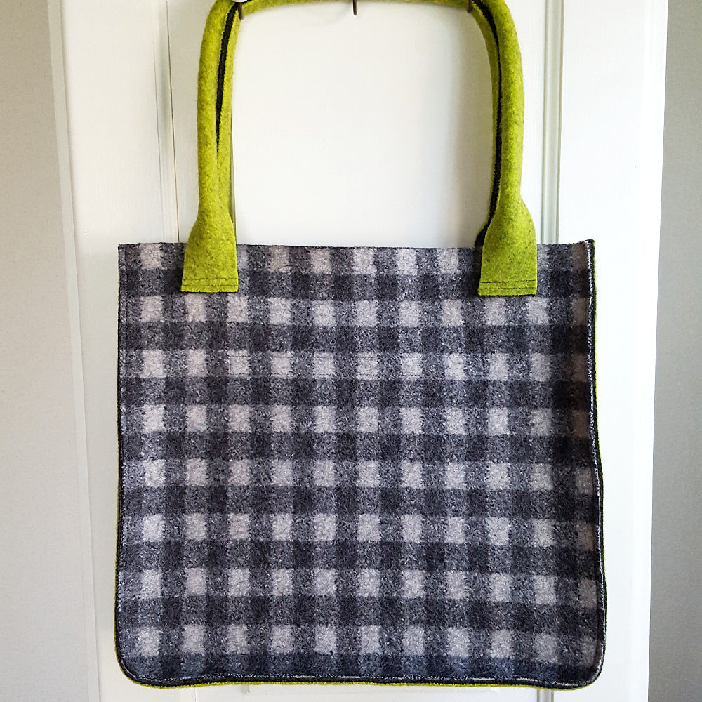 Shopper "Freude" Karo Grün