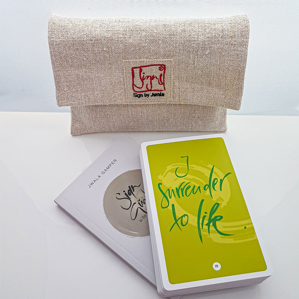 SignGuide - die "Fingerzeige" in English (Bauernleinentasche "Nature")