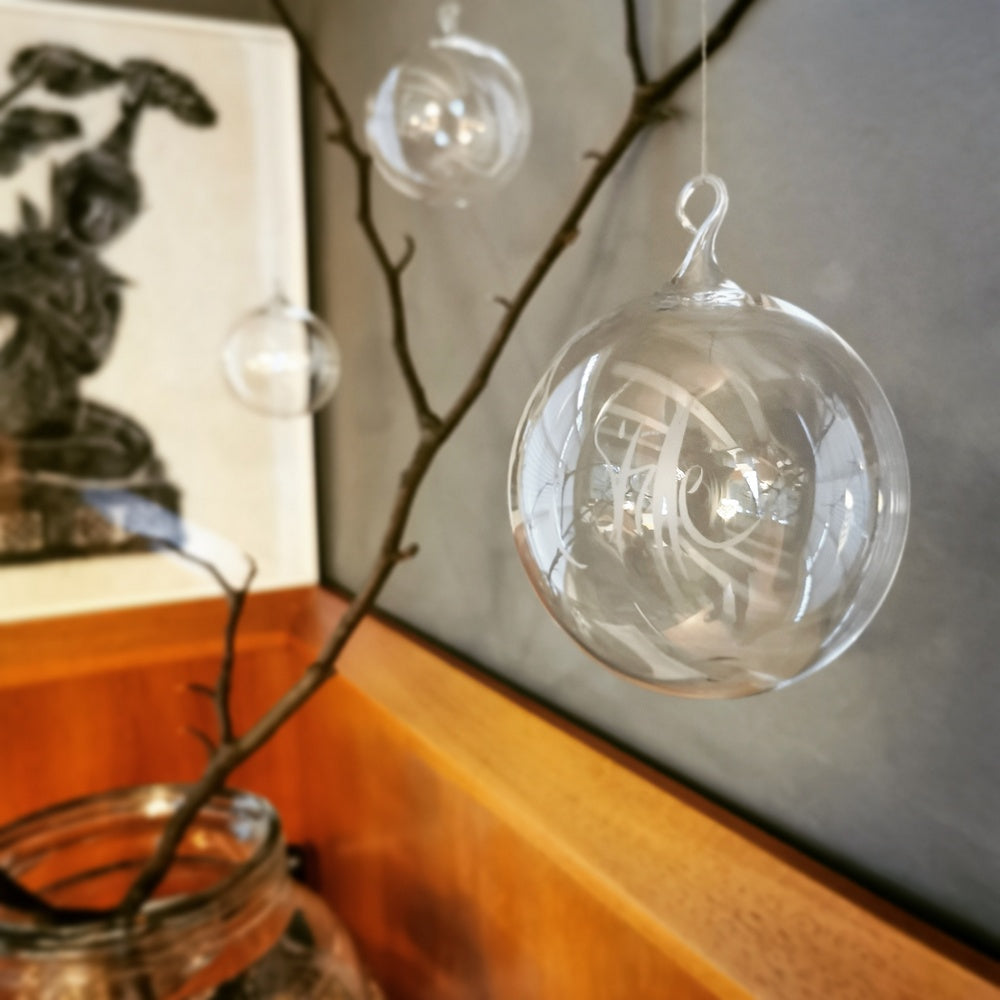 Glaskugel "Stille" klar, ca. 10 cm