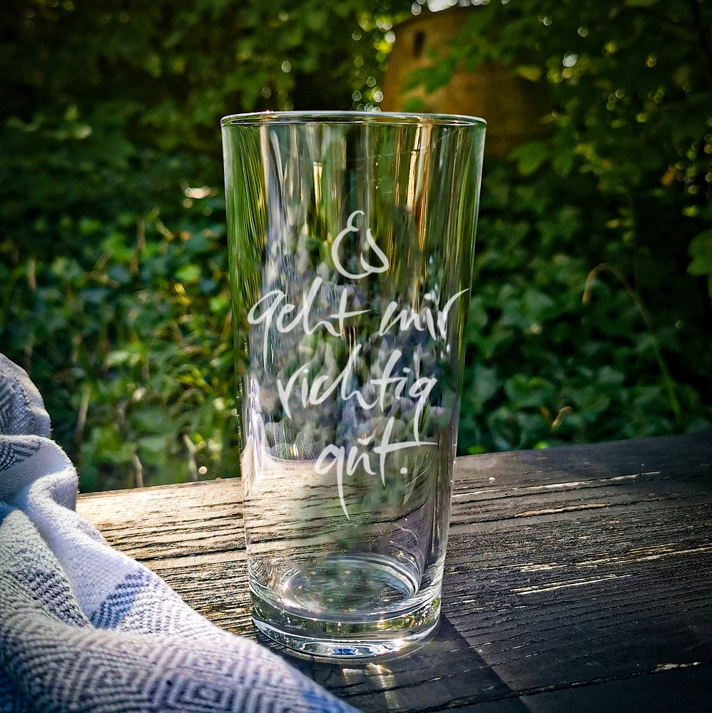 WasserGlas Medium "Es geht mir richtig gut"