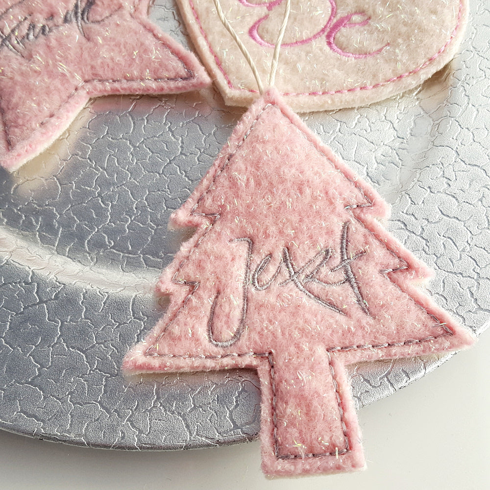 Anhänger Baum "Jetzt" Rosa