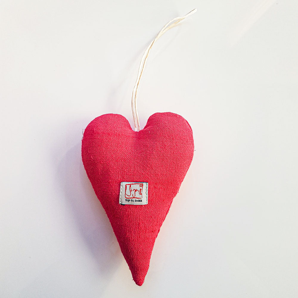 Bauernleinen-Herz "Liebe" Rot