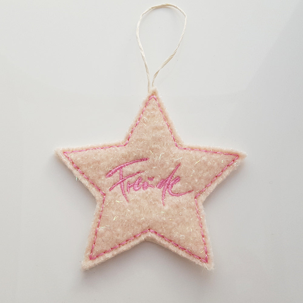 Anhänger Stern "Freude" Hellrosa