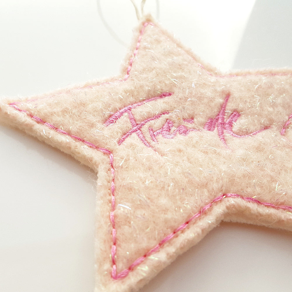 Anhänger Stern "Freude" Hellrosa