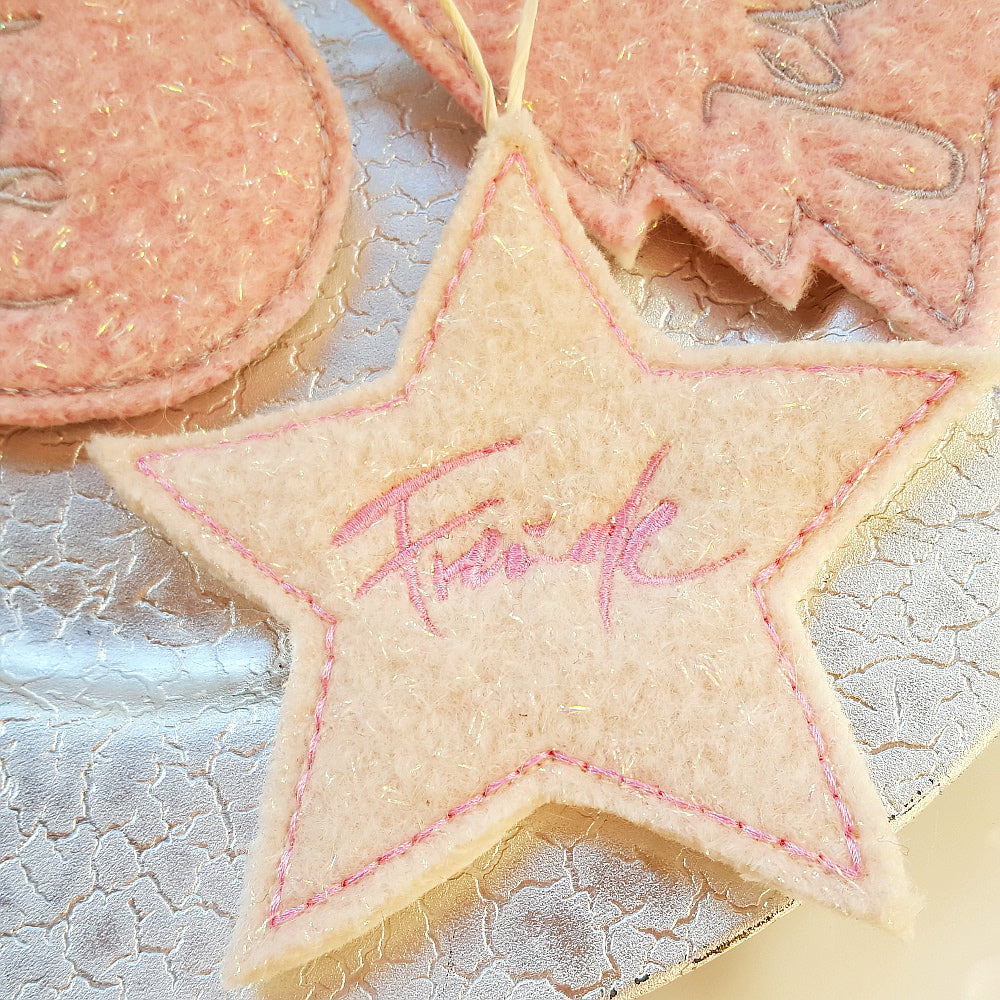 Anhänger Stern "Freude" Hellrosa