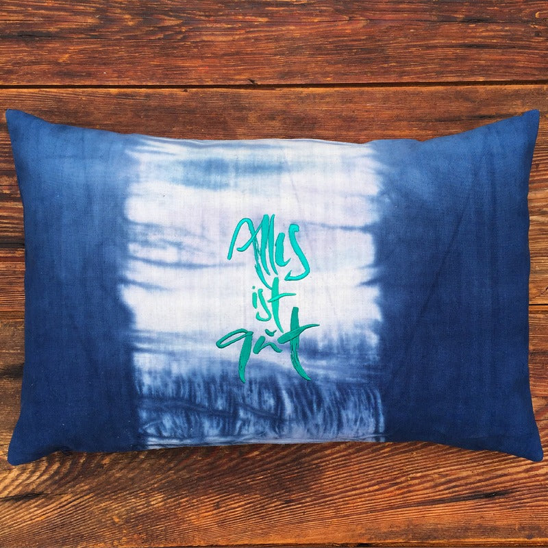 Bauernleinen Zirbenkissen "Alles ist gut"