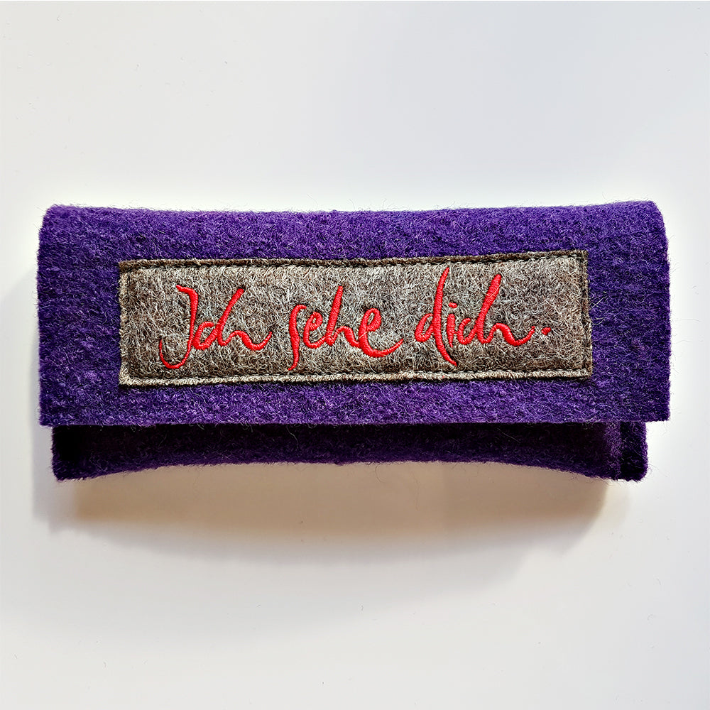 Brillentasche "Ich sehe dich" Lila