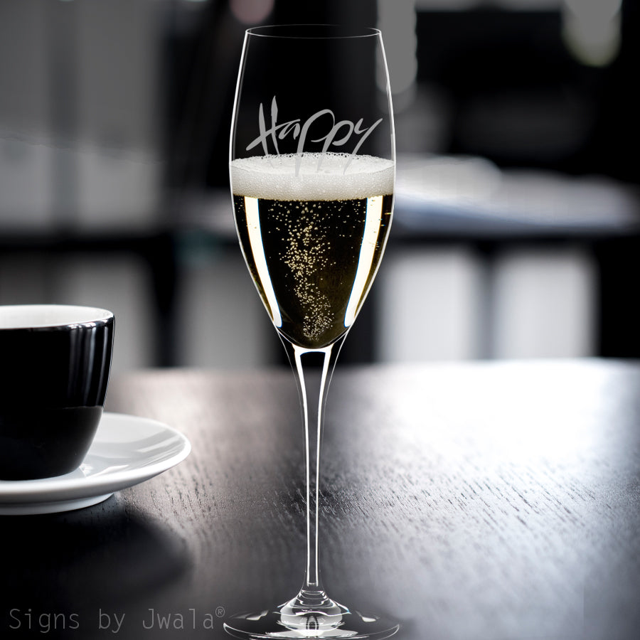 Champagner-Glas "Happy"