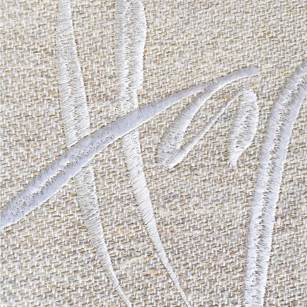 Bauernleinen-Flachkissen "Happy"