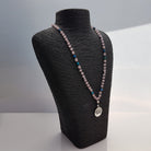 Freude-Mala (Rosenquarz/Achat Blau)