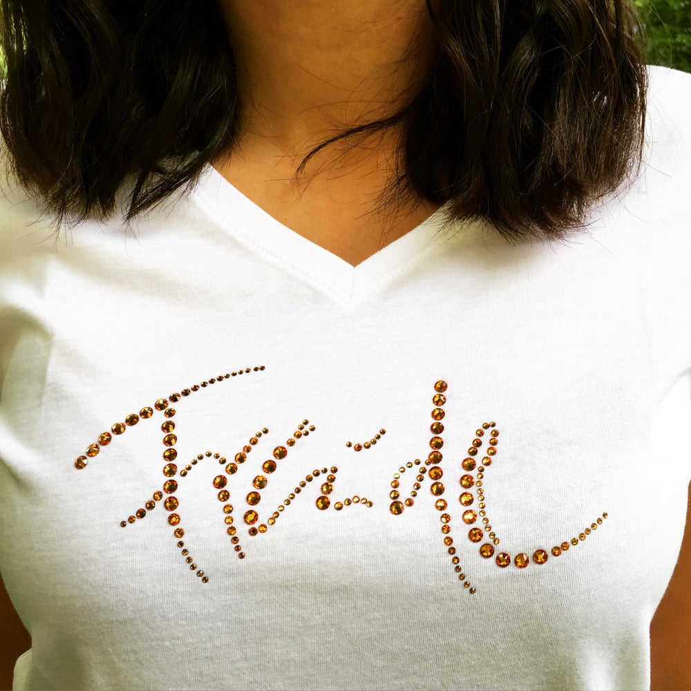 T-Shirt "Freude" mit Swarovski-Kristallen