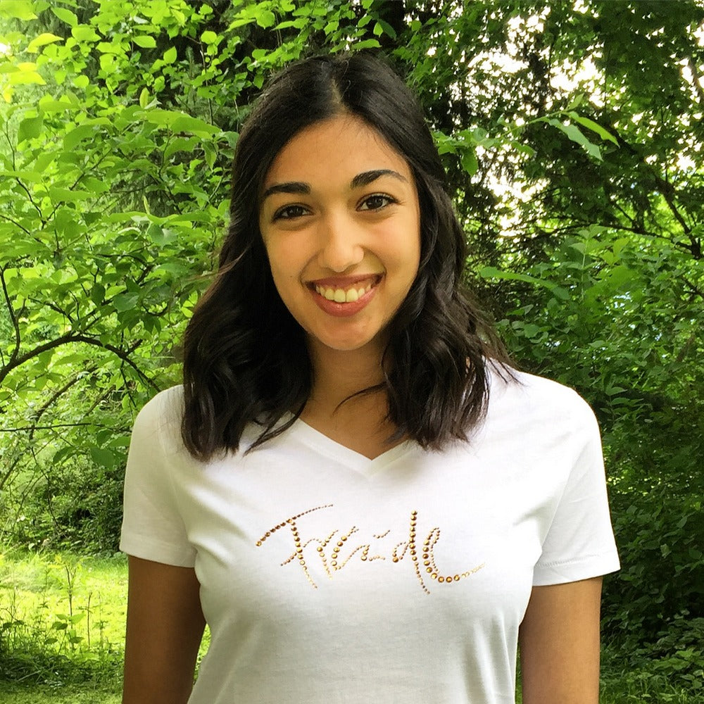 T-Shirt "Freude" mit Swarovski-Kristallen