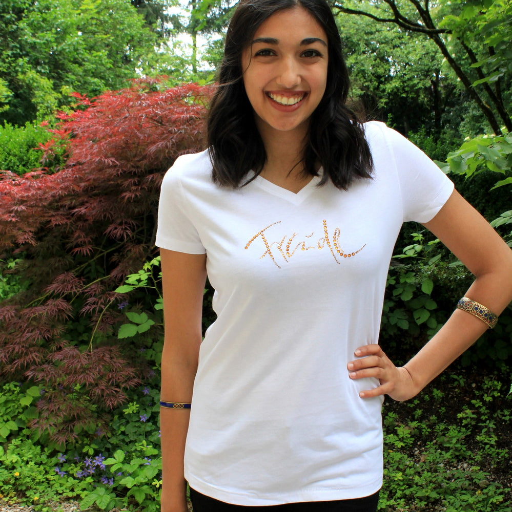 T-Shirt "Freude" mit Swarovski-Kristallen