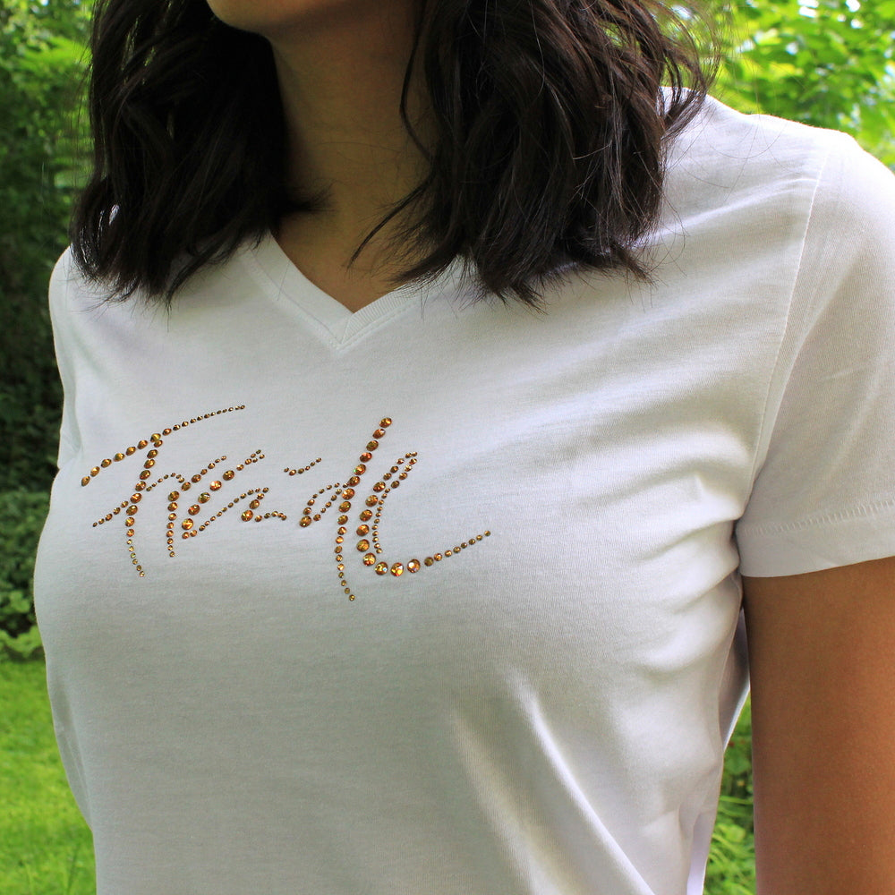 T-Shirt "Freude" mit Swarovski-Kristallen