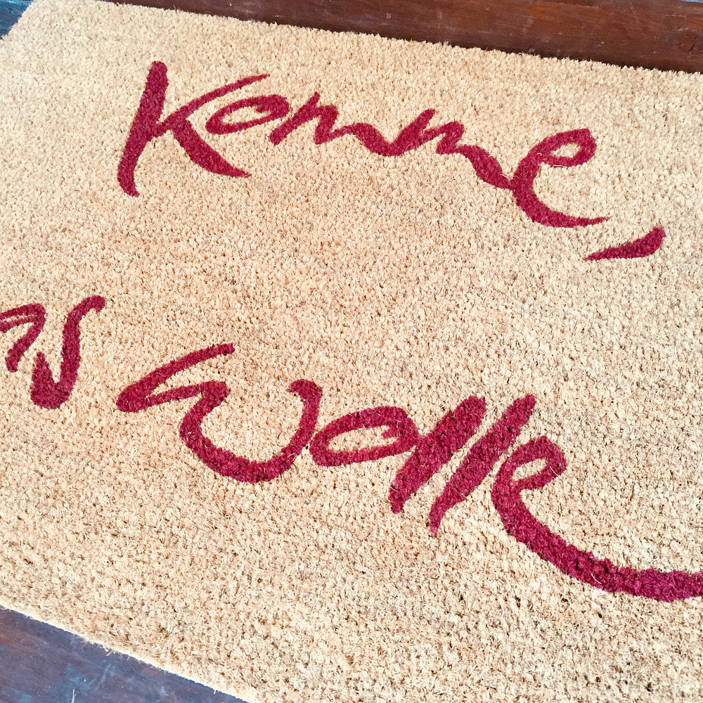 Fußmatte "Komme, was wolle" Rot