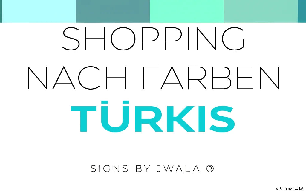 Das Bild zeigt eine harmonische Komposition in verschiedenen Türkis-Tönen, die eine ruhige, frische und inspirierende Stimmung vermittelt – passend zur Farbwelt Türkis im SignShop Tirol.
