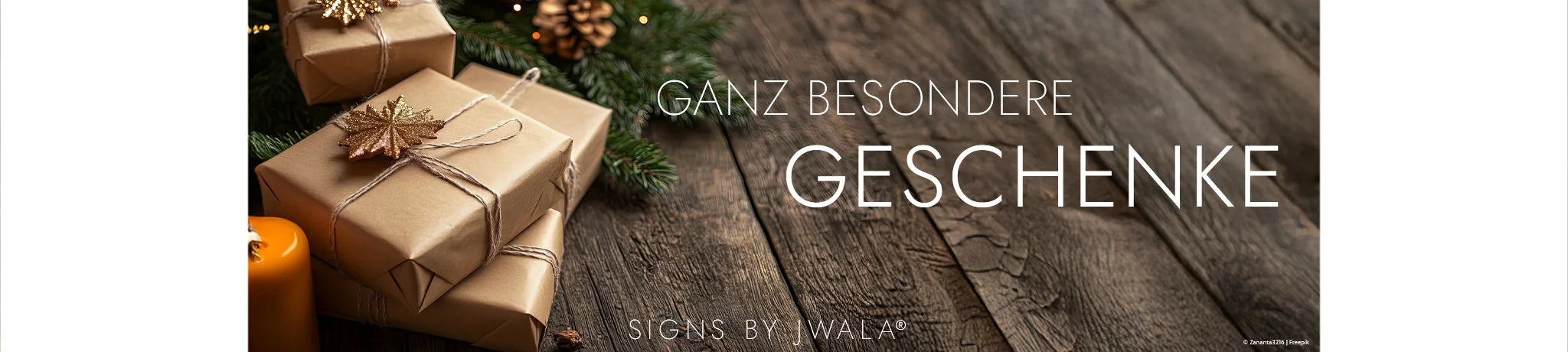 Schön verpackte Geschenke in Naturmaterialien aus dem Onlineshop SignShop Tirol.