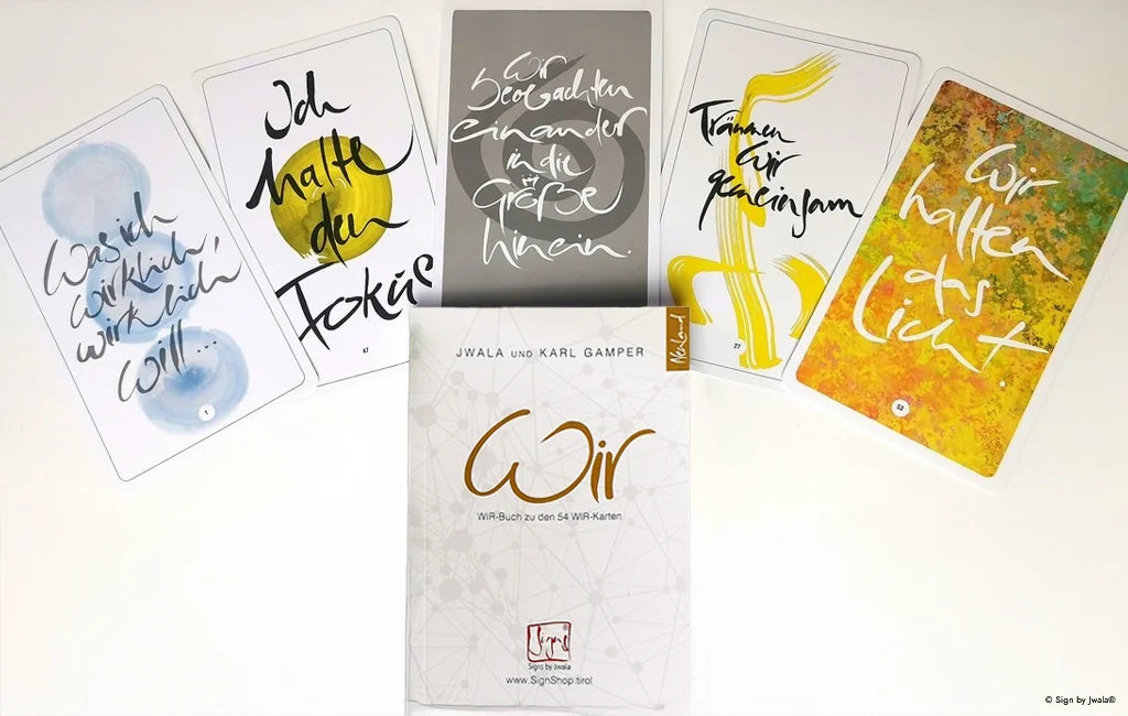 Orakelkarten sind spirituelle Werkzeuge zur Selbstreflexion und Orientierung aus dem WIR Buch von Jwala und Karl Gampa. 