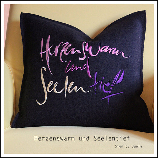 Zirbenkissen "Herzenswarm und Seelentief"