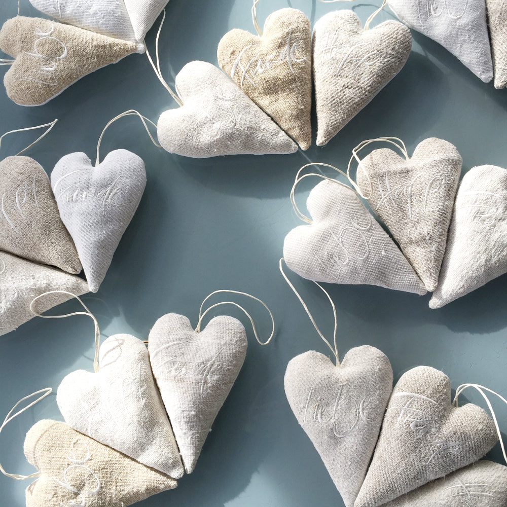 Bauernleinen-Herz "Freude"