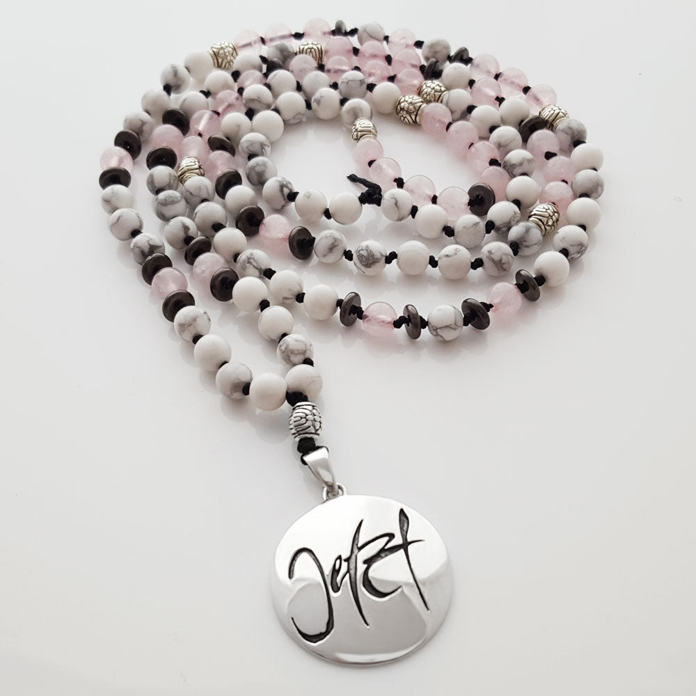 Jetzt-Mala (Howlith + Rosenquarz)