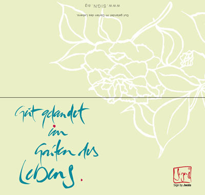 10 Klappkarten "Gut gelandet im Garten des Lebens"