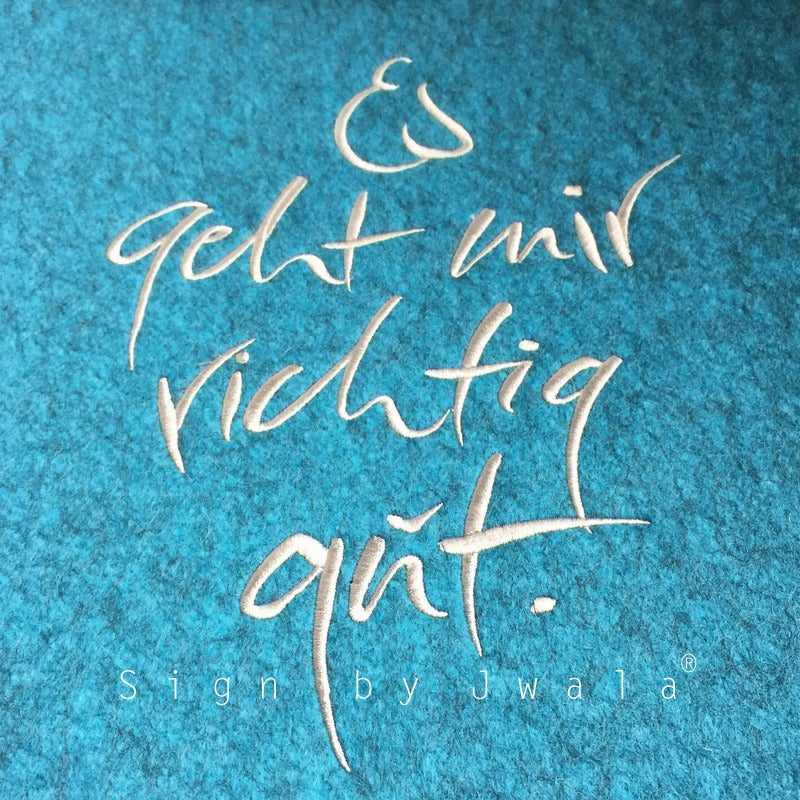 Flachkissen "Es geht mir richtig gut."