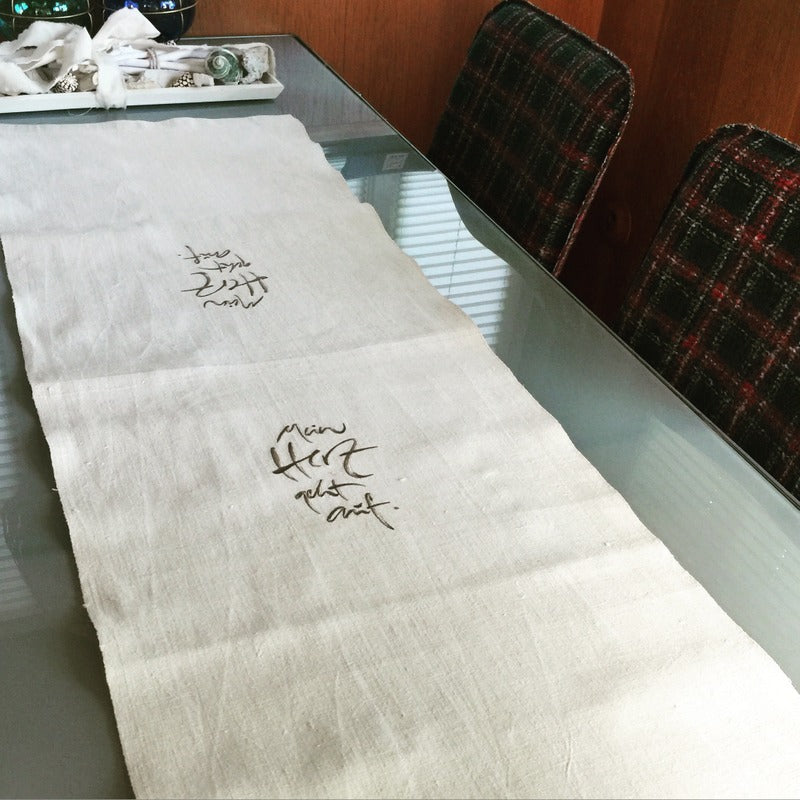 Tischläufer "Mein Herz geht auf" Bauernleinen