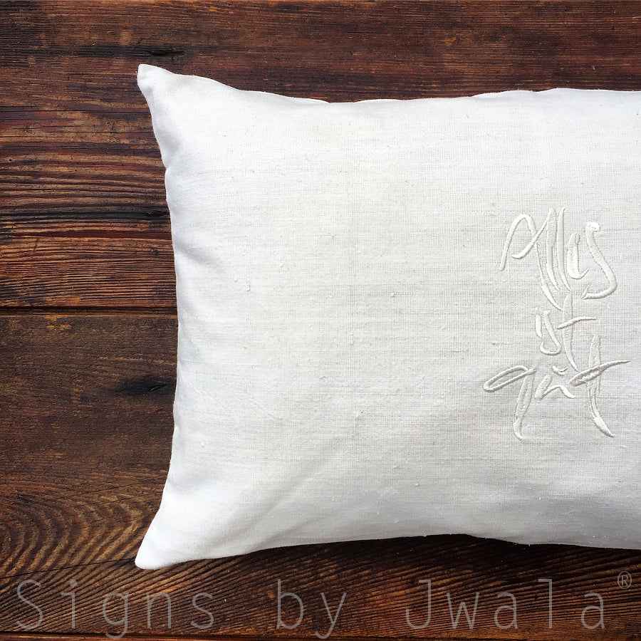 Bauernleinen Zirbenkissen "Alles ist gut"