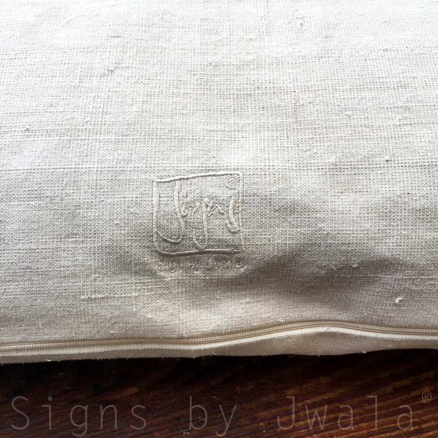 Bauernleinen Zirbenkissen "Alles ist gut"