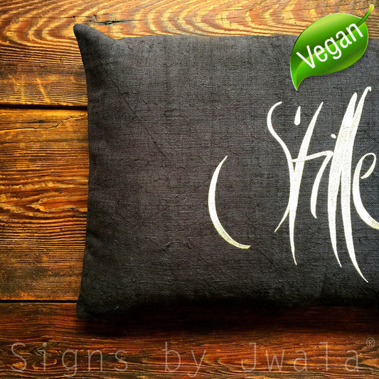 Bauernleinen Zirbenkissen "Stille"