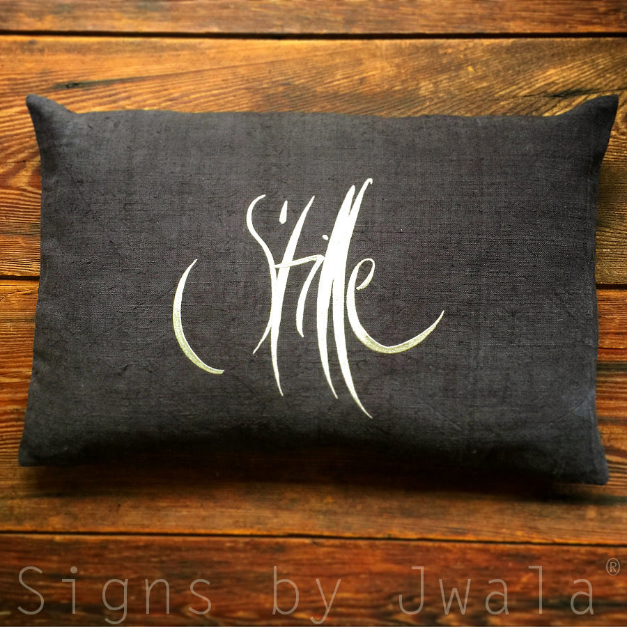 Bauernleinen Zirbenkissen "Stille"