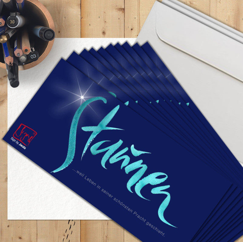 10 Klappkarten "Staunen"