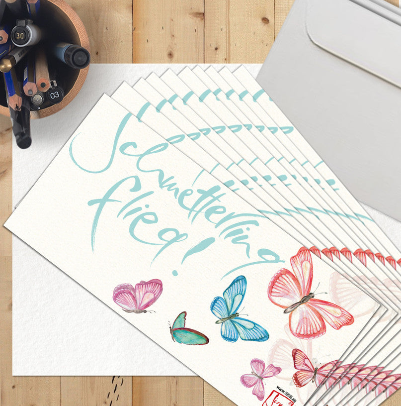 10 Klappkarten "Flieg, Schmetterling flieg!"