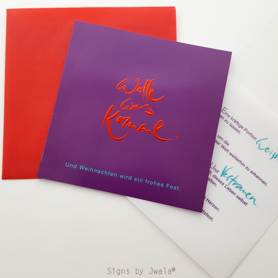 10 Klappkarten "Wolle, was komme."+Einlegeblatt